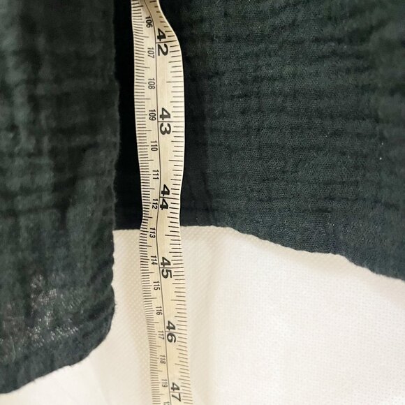 Madewell Lightspun Tiered Button Front Midi Dress Black Gauze V-Neck - Size 00 - Picture 6 of 6